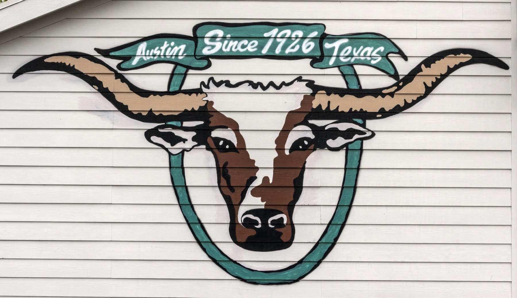 Dirty Martin's hand-painted longhorn sign: Austin, Since 1926, Texas